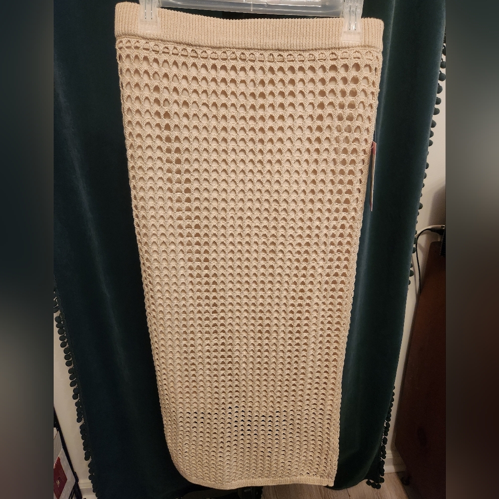 Steve Madden Crochet Skirt Beige